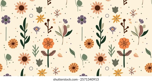 charming muted floral seamless artwork 