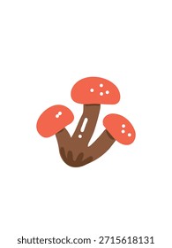 charmante natürliche Pilze flache Vektorgrafik