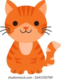 A charming orange tabby kitten sitting with a sweet expression. Great for children’s products, pet-related designs, stickers, and logos.