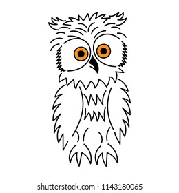 Charming owl. Vector illustration on white background.