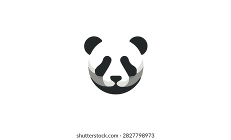 Charming panda face illustration featuring distinctive black and white markings, perfect for wildlife and animal-themed projects.