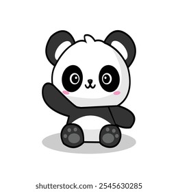 A charming panda in a simple vector style, with a gentle expression and calm colors that give it a friendly and delightful look.