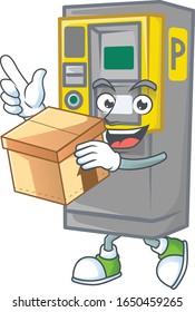 Un encantador estilo de diseño de mascotas con boleto de estacionamiento con una caja