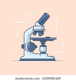 Encantador microscopio de laboratorio plano pastoral con un estilo estético delicioso