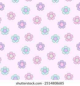 Padrão floral pastel encantador com um design repetitivo de flores bonitas e delicadas. Perfeito para papéis de parede chique ou têxteis elegantes