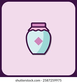 Charming Pastel Jar Icon Design Element