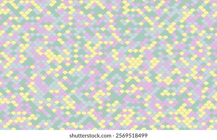 Charming pastel-colored fish scale pattern.  Perfect for textile design, wrapping paper, or website backgrounds.  Subtle, elegant, and versatile.