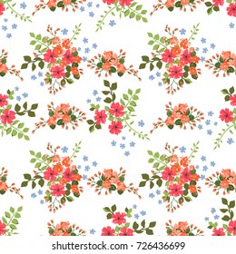 Charming pattern in small lovely flowers. Trendy liberty style. Floral seamless delicious background for textile or book covers, manufacturing, wallpapers, print, gift wrap and scrapbooking.