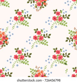 Charming pattern in small lovely flowers. Trendy liberty style. Floral seamless delicious background for textile or book covers, manufacturing, wallpapers, print, gift wrap and scrapbooking.