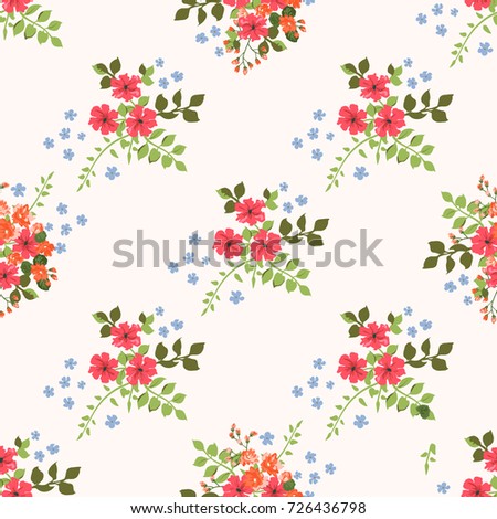 Charming pattern in small lovely flowers. Trendy liberty style. Floral seamless delicious background for textile or book covers, manufacturing, wallpapers, print, gift wrap and scrapbooking.