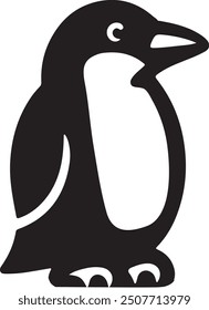 Icono del logotipo del Vector del pingüino encantador, que simboliza la adaptabilidad y la calidez, perfecto para la marca con un toque elegante y moderno.