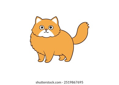 Charmoso gato persa ilustração vetor desenhos animados perfeito para projetos com tema de animais de estimação, projetos das crianças, e arte digital mostrando adoráveis personagens felinos.