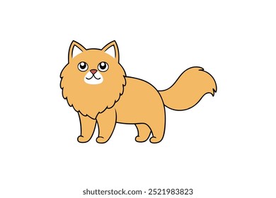 Charming Persian cat cartoon vector illustration perfect for pet-themed designs, kids’ projects, and digital artwork showcasing adorable feline characters.