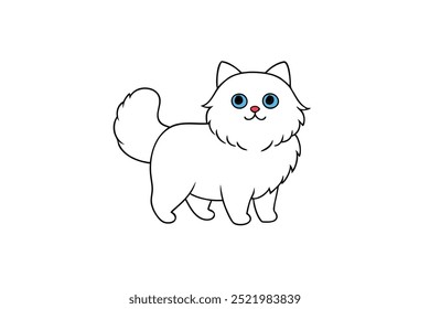 Charmoso gato persa ilustração vetor desenhos animados perfeito para projetos com tema de animais de estimação, projetos das crianças, e arte digital mostrando adoráveis personagens felinos.