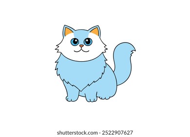 Charmoso gato persa ilustração vetor desenhos animados perfeito para projetos com tema de animais de estimação, projetos das crianças, e arte digital mostrando adoráveis personagens felinos.