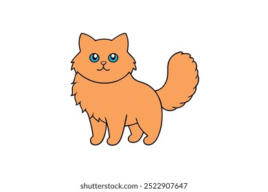 Charmoso gato persa ilustração vetor desenhos animados perfeito para projetos com tema de animais de estimação, projetos das crianças, e arte digital mostrando adoráveis personagens felinos.