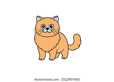 Charmoso gato persa ilustração vetor desenhos animados perfeito para projetos com tema de animais de estimação, projetos das crianças, e arte digital mostrando adoráveis personagens felinos.