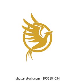 Charming Phoenix Modern Flaming Flying Phoenix Fire Bird Abstract Luxury Graphic Resource Logo