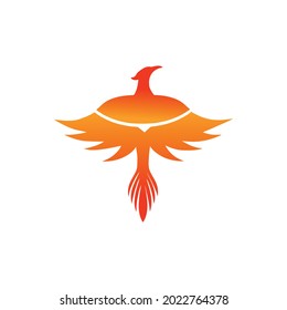 Charming Phoenix Modern Flaming Flying Phoenix Fire Bird Abstract Luxury Graphic Resource Logo
