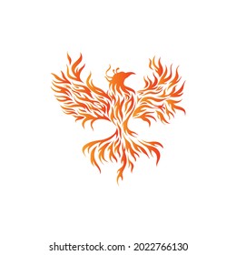 Charming Phoenix Modern Flaming Flying Phoenix Fire Bird Abstract Luxury Graphic Resource Logo