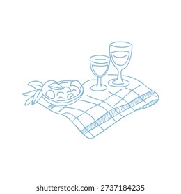 Charming Picnic Setup: Checkered Blanket and Whimsical Treats