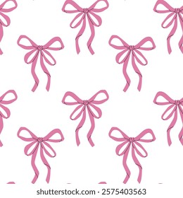 A Charming Pink Bow Pattern That is Perfect for Various Creative Projects and Designs