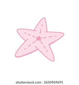 A charming pink cartoon starfish, perfect for beach, ocean, or underwater themed designs.