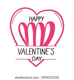 Charming Pink Heart Valentine's Day Graphic