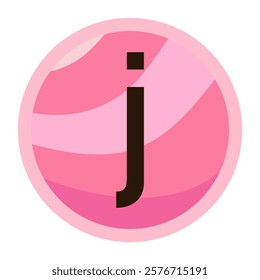 Charming Pink Swirl Letter j, Elegant Valentine’s Day Graphic Element for Romantic Greetings, Gift Wrapping, and Love Inspired Art