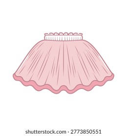 A charming pink tutu illustration, showcasing the elegance of ballet dancewear.
