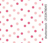  A charming pink and white seamless dots pattern, perfect for backgrounds, textiles, and digital projects. This versatile design adds a playful yet elegant touch to any creative work.