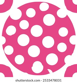  A charming pink and white seamless dots pattern, perfect for backgrounds, textiles, and digital projects. This versatile design adds a playful yet elegant touch to any creative work.