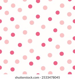  A charming pink and white seamless dots pattern, perfect for backgrounds, textiles, and digital projects. This versatile design adds a playful yet elegant touch to any creative work.