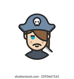 A charming pirate icon ideal for treasure hunts and adventurous storytelling.