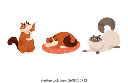 Charming Pixel Art Depicting Cats Engaging in Various Delightful Poses and Activities