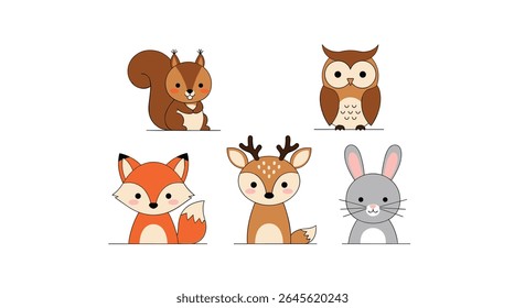 Charming Pixel Art Forest Animals Collection for Whimsical Designs