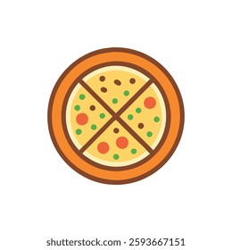 A charming pizza icon representing fast food designs and culinary enjoyment.