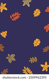 A charming and playful autumn-themed pattern featuring various seasonal elements with adorable faces, set against a warm brown background. 