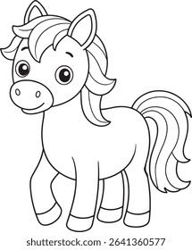 Charming pony coloring page perfect for horse themed coloring fun for children