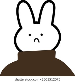 Charming Rabbit Character in Turtleneck Vector | Cute Minimalist Design