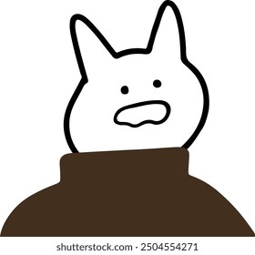 Charming Rabbit Character in Turtleneck Vector | Cute Minimalist Design