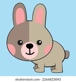 Charming rabbit illustration with sweet details, showcasing a cute bunny character in a delightful style. Ideal for children's books, nature-themed designs, and animal enthusiasts.