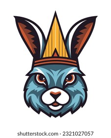 A charming rabbit mascot logo vector clip art illustration, radiating playfulness and energy, perfect for children's brands and cheerful designs