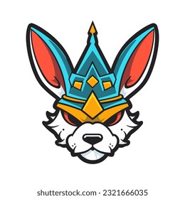 A charming rabbit mascot logo vector clip art illustration, radiating playfulness and energy, perfect for children's brands and cheerful designs