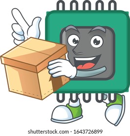 A charming RAM mascot design style having a box