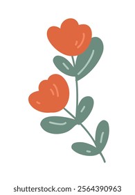 Charming red flower vector drawing