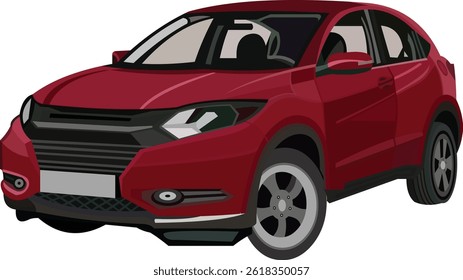 Charming red private car character