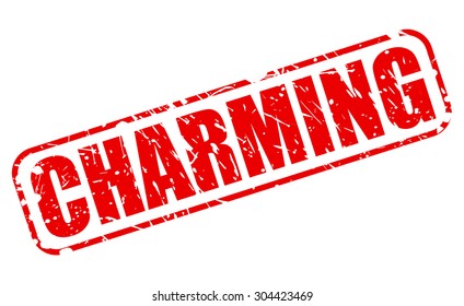 Charming red stamp text on white