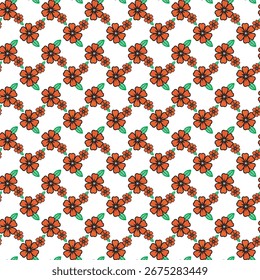 A charming repeating pattern featuring small stylized flowers with a fresh, natural feel perfect for various designs.