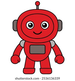 Charming robot mascot logo silhouette vector for tech, education, and innovation branding. Ideal for digital products, STEM projects, and modern tech branding with a friendly appeal.